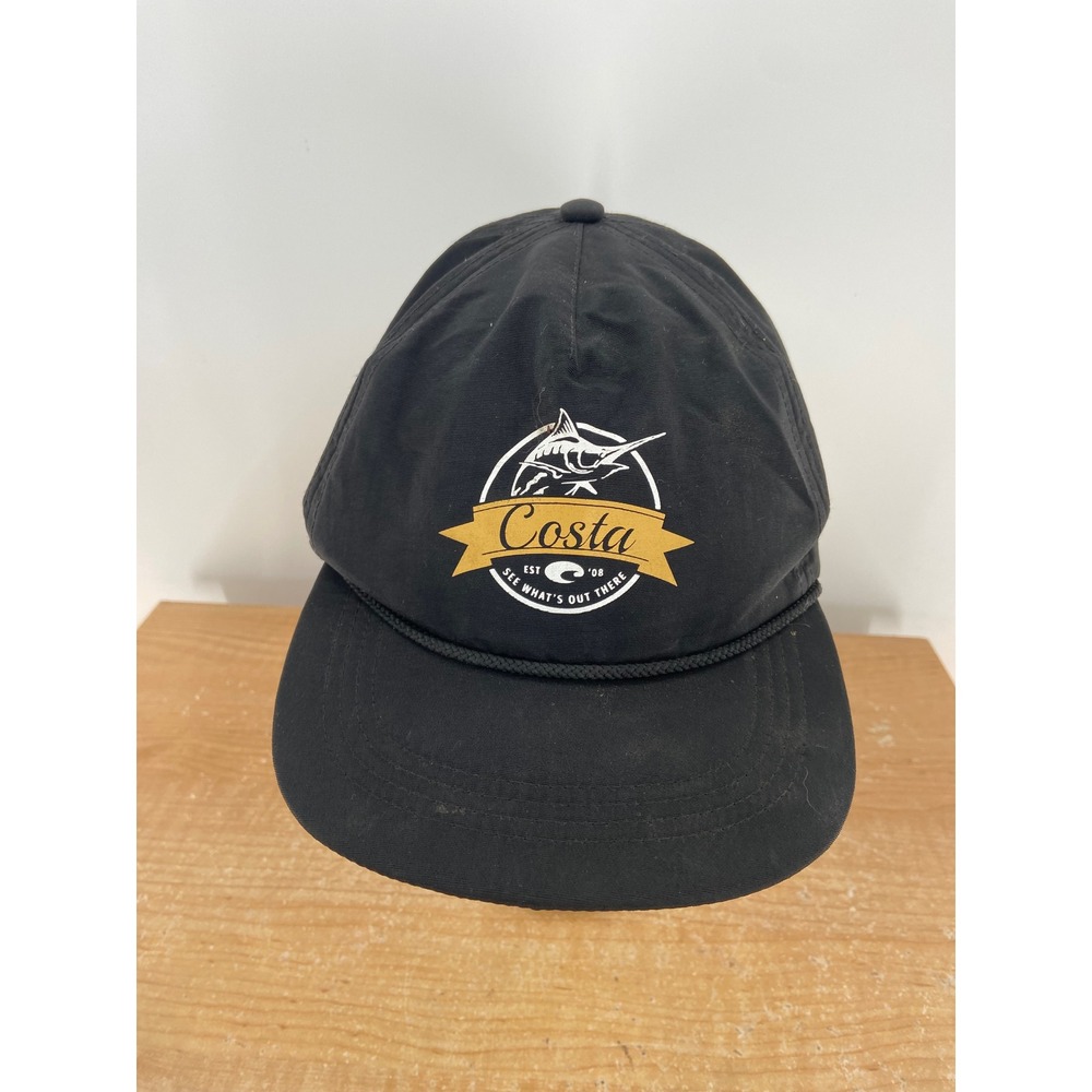 Costa Black Baseball Cap Fishing Boat Logo Adjustable‎ Strap